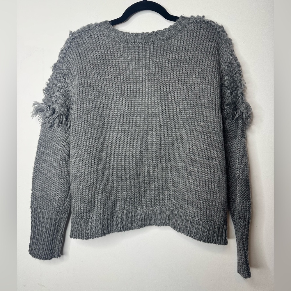 DO + BE chunky knit wool blend long sleeve cardigan sweater size medium gray - Picture 3 of 6